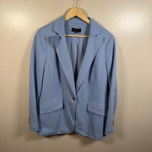 Talbots Blazer Jacket Size 16 Blue Gold Buttons Work Career Office Business